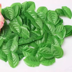 150Pcs 4.5cm Green Artificial Leaves Fake Plant for Home Room Decor Wedding Decoration Garland Rose Leaf Craft Gifts Accessories