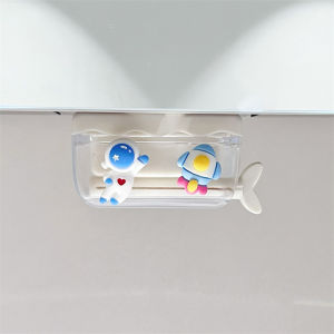 Cartoon Bathroom Toothbrush Holder Metal Sink Cup Suspension Magnetic Toothpaste Organizer Childrens Bathroom Decor Accessories