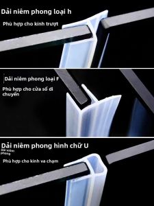 Ốp Tắm Màn Hình Cói Kính Trượt Niêm Phong Dải H/F/U Hình Cao Su Cho 6-12mm Cửa Cửa Sổ Phòng Tắm 2.5/5M