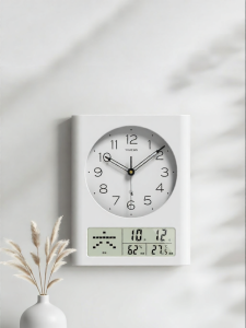 TIMESS | Automatic Time Sync Living Room Wall Clock Temperature Humidity Calendar