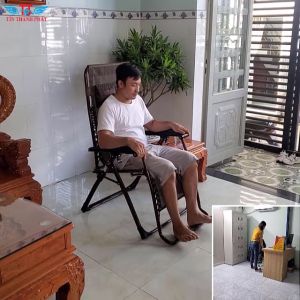 Ghế thư giãn khung xám Tín Thành Phát – Thiết kế sang trọng chắc chắn gấp gọn tiện lợi phù hợp phòng khách