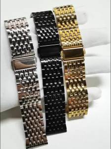 18mm 20mm 22mm Stainless Steel Watch Band Bracelet Folding Buckle for Seiko for Omega Universal Watch Strap Silver Replace Belts