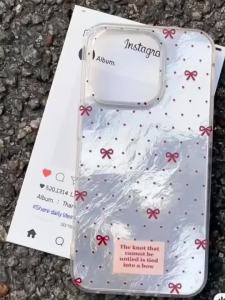 Red Bowknot Ciruclar Dots Women Girls For Xiaomi 13T 14T Pro 11 Lite NE Poco X5 X6 X7 M6 C65 C61 M5S Phone Case Shell Back Cover