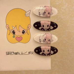 Bandai | Cartoon Cute Pattern Girl Rabbit Hairpin Black and White Hairpin Sweet Girl Bangs Broken Hairpin Decorative Hair Accessories
