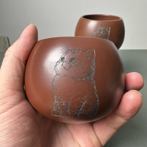 Handmade Guangxi Qinzhou Mud Tea Cup Premium Gongfu Tea Ceremony Tea Set High-End Drinking Cup Chinese Style Ceramic Tea Bowl