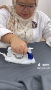 ALX Malaysia Foldable Mini Travel Iron Non-Stick Portable Steam Iron Adjustable Temperature Control with Malaysia Safe Adapter