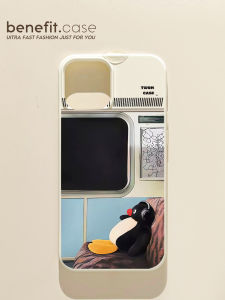 Benefit Creative Train Penguin Silicone Phone Case for iPhone 16 pro Max Apple 15 pro 13 14 Series 12 Personalized Soft Shell XS Max XR Anti-Fall