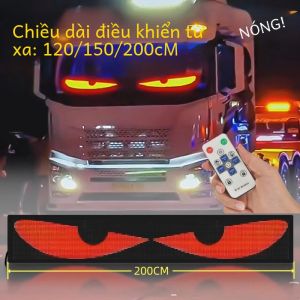 Bảng Hiệu Đèn LED Linh Hoạt Hình Mắt Quỷ Cho Kính Chắn Gió Xe Tải Hiển Thị Thông Điệp Cuộn Thông Minh Điều Khiển Từ Xa Hiệu Ứng Ánh Sáng Mắt Mềm Hoạt Hình 12V