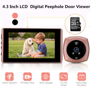 4.3 Inch Peephole Video Doorbell Camera Smart Home Motion Detection Monitor Door Bell PIR Night Vision Door Viewer