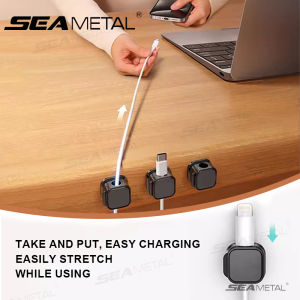 Seaetal 10 cái Dây cáp khóa kẹp dây không đục lỗ Winder dây Quản Lý Chủ Fixer dây sạc tổ chức kẹp dây