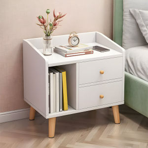 ORANGE Meja Nakas Kayu 3 Laci Bedside Table - Meja Sudut Meja Samping Kamar Tidur Minimalis