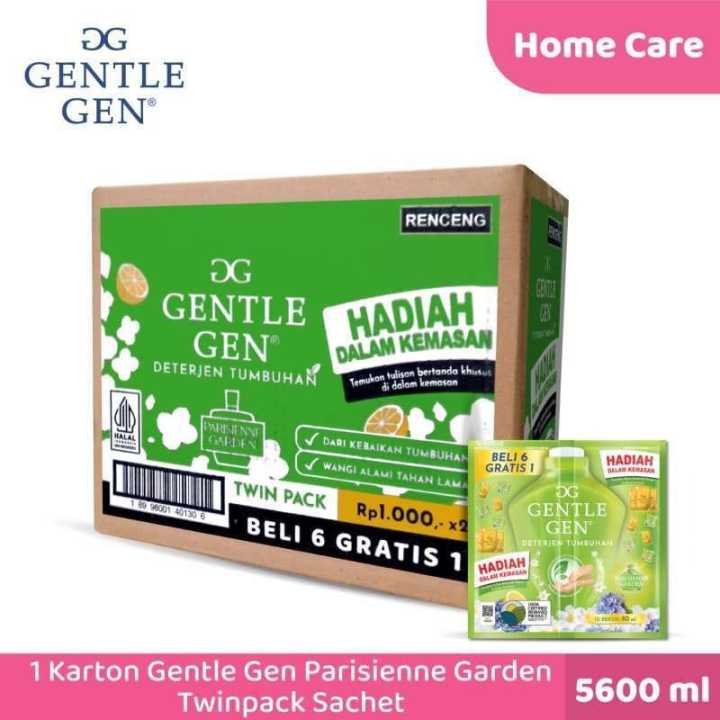 (1 Dus) HIJAU Gentle Gen Deterjen Cair eceran 1000an 40ml 12+2 sachet