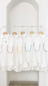 FLOPPY POCKET SHIRT - FLOTTILICIOUS / KEMEJA WANITA MURAH / KEMEJA POLOS / KEMEJA PUTIH / KOREAN STYLE / BAHAN POLO LINEN