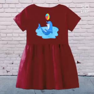 Dres Anak Perempuan Usia 1-8 Tahun Lengan Pendek Dolphin