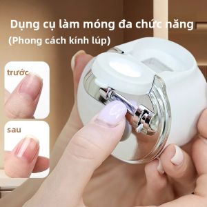 Máy Cắt Móng Tay Điện Đa Chức Năng Dành Cho Trẻ Sơ Sinh Và Người Lớn Có Đèn LED Và Kính Lúp Dụng Cụ Mài Và Làm Móng Nghệ Thuật