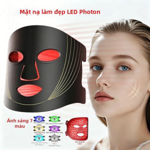 Mặt Nạ Quang Tử LED 7 Màu Thiết Bị Làm Đẹp Điện Tử Với Liệu Pháp Ánh Sáng Đỏ Dụng Cụ Chăm Sóc Da Mặt Bằng Silicon Cầm Tay