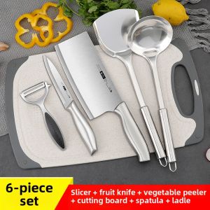 FUJUN | Stainless Sharp 2-in-1 Cleaver and Chopping Board Set