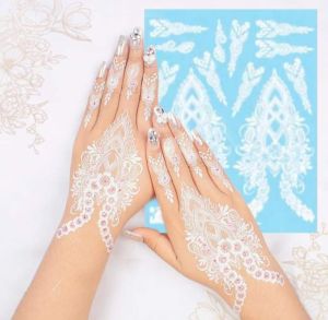 HENNA INSTAN PUTUH 1 PCS UNTUK KANAN DAN KIRI SUDAH FREE MANIK"GLITER DAN LEM KULIT