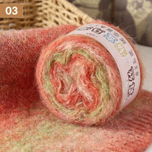 Gradient Mohair Yarn Segmented Dyed Colorful Long Fluffy Thread Soft Warm Texture Ideal for Hand Knitting & Crochet DIY Sweate