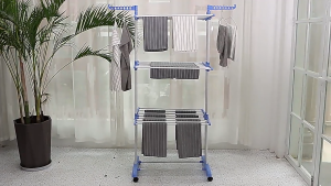 ราวตากผ้าพับได้ - ราวคอนโด Clothes line ระมัดราวตากผ้า ราวแขวนผ้า มีล้อเลื่อน