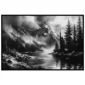 Tranh phong cảnh đen trắng nghệ thuật. Tranh treo tường dán tường sơn dầu canvas CGI-1662