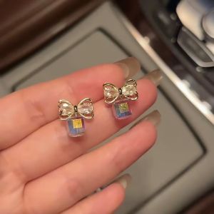 GL 18K GOLD Fashion Crystal Butterfly Cute temperament Earrings ES69140