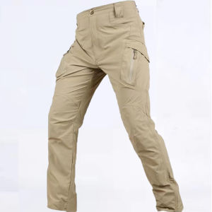 Mens Elastic Cargo Gym Spring Autumn Fall Outdoor Hiking Camping Trekking Fishing Climbing Pants Tactical Quick Dry Trousers