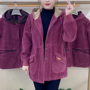 Spring Casual Plaid Velvet Double Pocket Warm Outerwear New Chinese Style Fashionable Commuter Mom Clothes Anti Wind Meat Covering