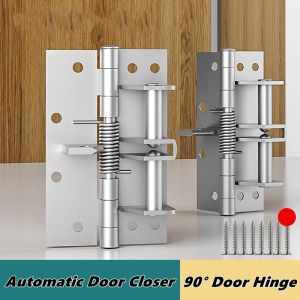 Multifunctional 3 In 1 Heavy Duty Automatic Door CloserSelf Closing Invisible Doors Spring Hinges90° Positioning Door Stopper