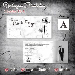 (50PCS) Undangan Pernikahan 1 Lembar TB A