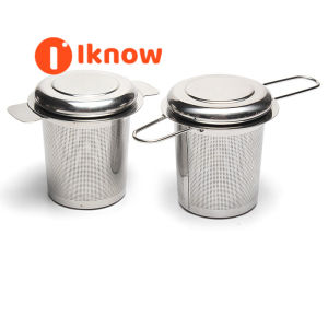 I know Tea InfuserStainless Steel Tea Steeper Fine Mesh Filters Large Capacity Tea Strainer With Folding Handle And LidHanging On Teapots Mugs Cups To Steep Loose Leaf Tea And Coffee(1 PieceSilver)