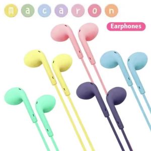 Macaron Universal 3.5mm Stereo Earphones Sports Music Earplugs Wired Microphone for Xiaomi