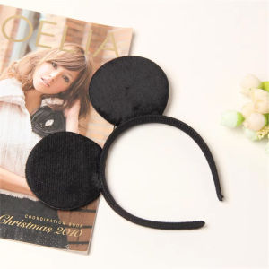 New Disney Mickey Ear Polka Dot Headband with Black Ears Mickey Mouse Headband Childrens Day Minnie Butterfly Bow Headband