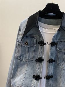 Retro Button up Denim Jacket Womens Top Spring 2023 New Style Premium Small Size Workwear Jacket Trendy Short Outerwear