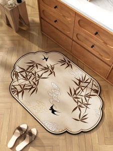 QINGGENGNONG | Bamboo Zen Style Anti-Slip Absorbent Bathroom Floor Mat