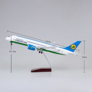 43cm Collectible Aircraft Uzbekistan B787 Diecast Resin Airplane Model Kit for Adult Aviation Souvenir Gift or Plane Toy