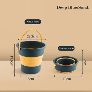 Portable Foldable Bucket Plastic Collapsible Water Bucket For Home Cleaning Mop Fishing Camping Beach Car Wash Blue