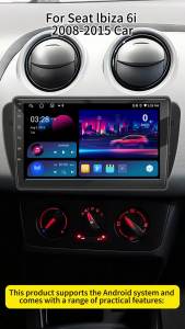 Grandnavi | 9inch Android 14 For SEAT Ibiza MK4 6J 2008- 2015 IPS Stereo Car Radio Multimedia Video Player GPS Wireless CarPlay Head Unit
