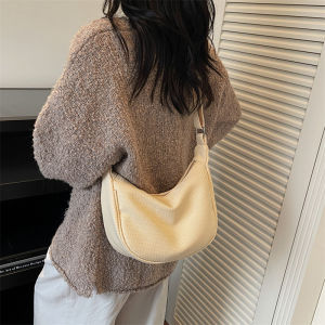 Casual Canvas Shoulder Bag Womens 2025 New Style Crossbody Bag Daily Versatile Mobile Phone Bag Retro Commuting Single Shoulder Bag