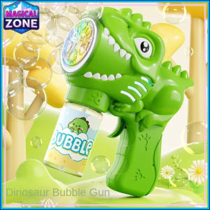 Dinosaur Bubble Gun Electric Bubble Machine Light Up Automatic Soap Blower Outdoor Party Kids Toy Gift