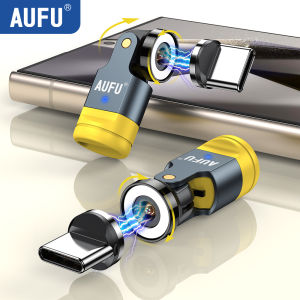 AUFU 1PIN Magnetic OTG Adapter For iPhone Xiaomi 540 Rotate Elbow Magnet Micro USB to Type C Male Converter for HUAWEI Samsung