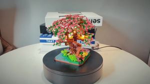 Bộ Khối Xây Dựng Cây Sakura Mini Có Đèn DIY Mô Hình Ngôi Nhà Trên Cây Hoa Anh Đào Quà Tặng Trẻ Em Gạch Nhựa Nhỏ Tương Thích Với Lego