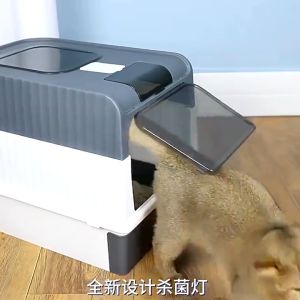 AP AIMAYAPET Cat Litter Box Large Space Enclosed Cat Toilet Box Foldable UV Sterilizatio Anti-Splashing Drawer Type Tray Kucing