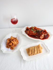 French Vintage Ceramic Dining Plate Fish Plate Cake European Style Home Use Relief Pattern Pastry Dish Western Dessert Plate