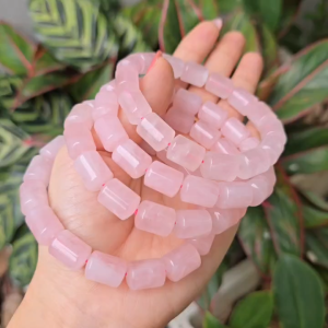 Q2230 Vòng full lu thống Thạch Anh Hồng dáng trúc đeo trẻ trung cho Hỏa và Thổ - Phong Thuỷ TUDO P