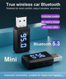 kebidumei | Bluetooth Car FM Transmitter Receiver Handsfree Call Mini USB Wireless Adapter Auto Audio with LED Display For Car FM Radio