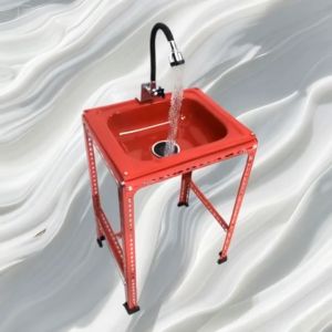 Mitra Mulia Abadi Kitchen Sink Wastafel Portable Stainless Steel 50cm Merah-Paket Lengkap