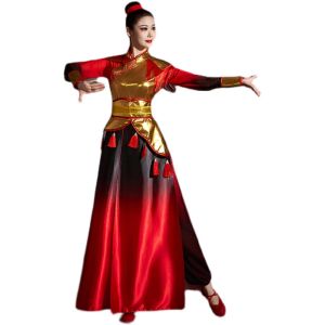 Modern Style Womens Dance Costume Festive Dragon Drum Team Performance Outfit Adult Yangge Suit Set Traditional Ethnic Wear