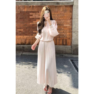 SENWA | Đầm Dài Phong Cách Pháp Màu Hồng Nhẹ Nhàng Mùa Hè