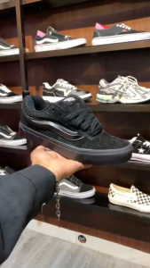 Sepatu Gemuk Knu Skool Full Black Sneakers for Men and Women 100% Premium Bahan Kanvas Tebal Berkualitas